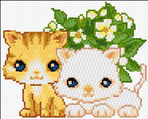 Cross Stitch | Cats xstitch Chart | Design | Cross stitch animals ...