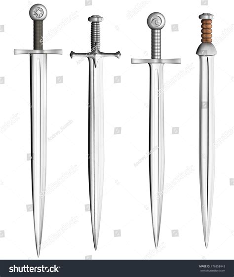 Metal Swords Collection Isolated On White Stock Photo 176858843 : Shutterstock