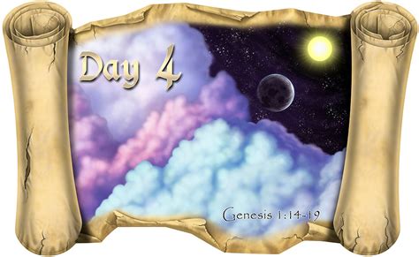 Creation Story Day 4 (Version 1) - Bible Scroll - Wacky World Studios - Themes-To-Go