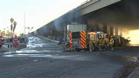 Photos show aftermath of 10 Freeway fire in downtown LA – NBC Los Angeles