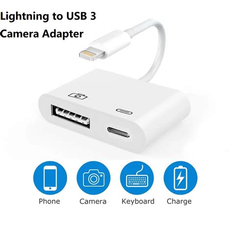 Lightning to USB 3 Camera Adapter Lightning to USB Female OTG Cable ...