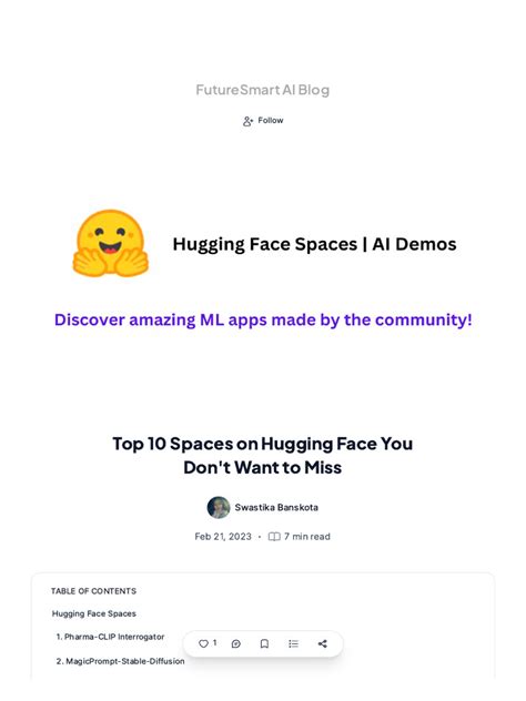 Top 10 Spaces On Hugging Face You Don't Want To Miss | PDF | Artificial ...