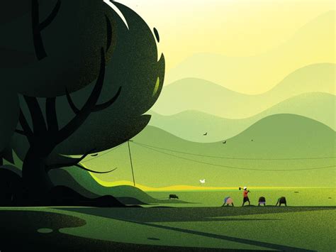 Paddy field | Landscape illustration, Landscape art, Nature illustration