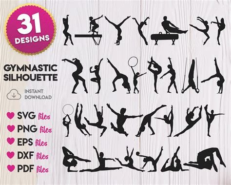 Gymnastic Silhouette Svg, Gymnastic SVG Bundle, - Etsy