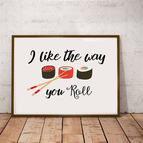 Sushi poster - Sushi quote - Sushi illustration - Food pun - Funny kitchen art - Gift for foodie ...