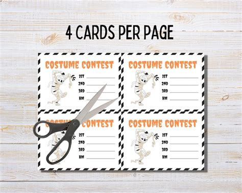 Halloween Costume Ballots Costume Voting Cards Halloween - Etsy