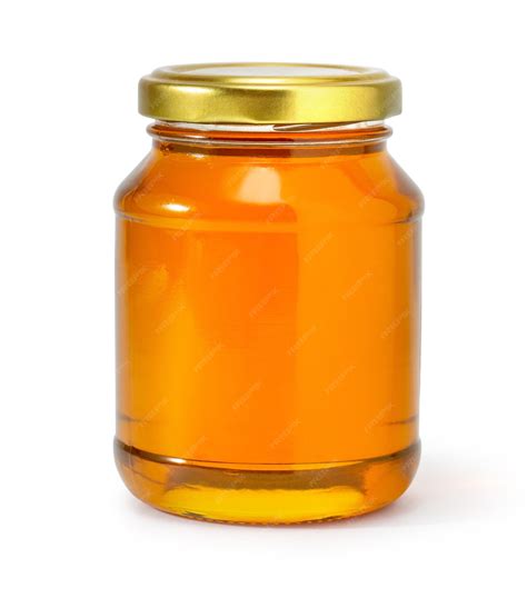 Premium Photo | Honey jar on white background isolated with clipping path