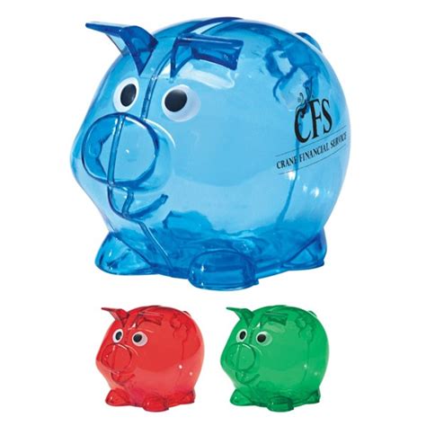 Plastic Piggy Bank with Imprint | Customizable Piggy Banks Wholesale