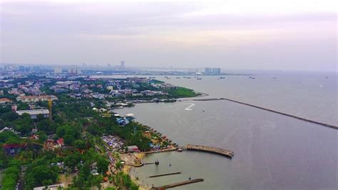 Premium Photo | Aerial shot of marina beach ancol jakarta indonesia