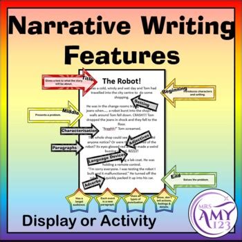 Narrative Writing Features - Display or Activity by Mrs Amy123 | TpT