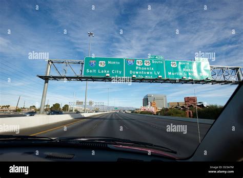 driving on interstate 15 north out of las vegas nevada usa Stock Photo - Alamy