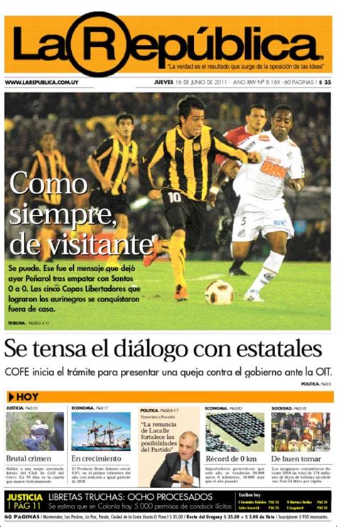 Periódico La República (Uruguay). Periódicos de Uruguay. Edición de ...