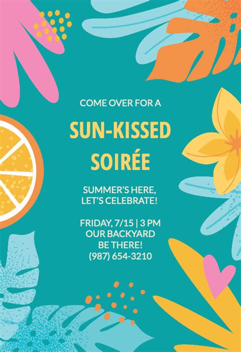 Sunkissed soiree - Pool Party Invitation Template (Free) | Greetings Island