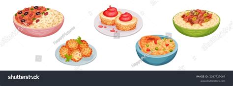 Traditional Indian Food Dishes Served On Stock Vector (Royalty Free ...