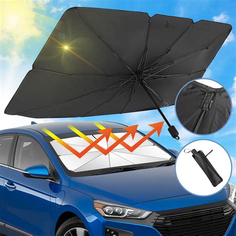 Dazone Car Windshield Sun Shade Umbrella Foldable Cover UV Block Car ...