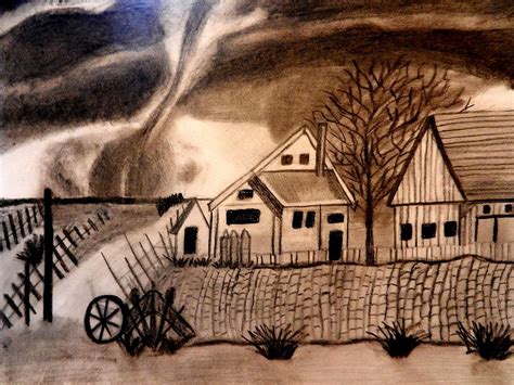 Oz Tornado In Kansas Drawing by Jo-Ann Hayden