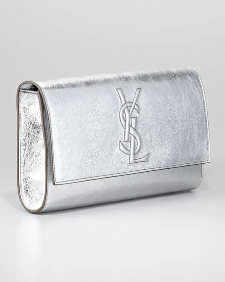 Yves Saint Laurent Belle De Jour Clutch Bag, Silver