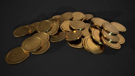 3D model gold coin - dollar design A VR / AR / low-poly | CGTrader