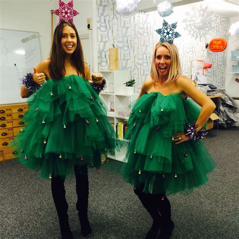 Christmas tree costume- a green tube dress from Primark with lots of ...