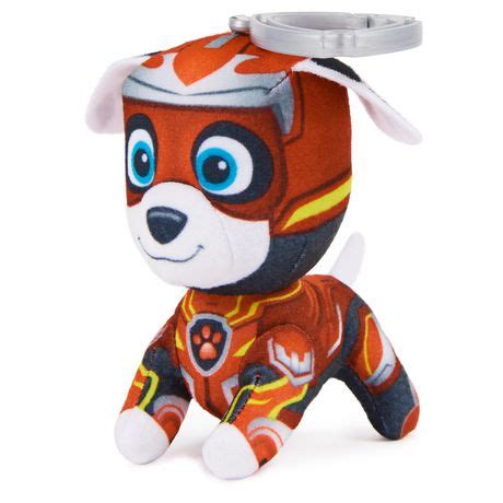 PAW Patrol: The Mighty Movie, 4-Inch Tall Mighty Pups Marshall Plush Toy, Mini Stuffed Animals ...