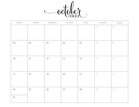 October Calendar Printable, September Calendar, Printable Calendar Template, Calendar Pages ...