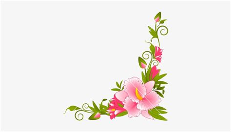 Flower Border Vector - Flower Page Border Designs Transparent PNG - 380x400 - Free Download on ...