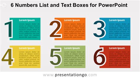 6 Numbers List and Text Boxes for PowerPoint - PresentationGO.com