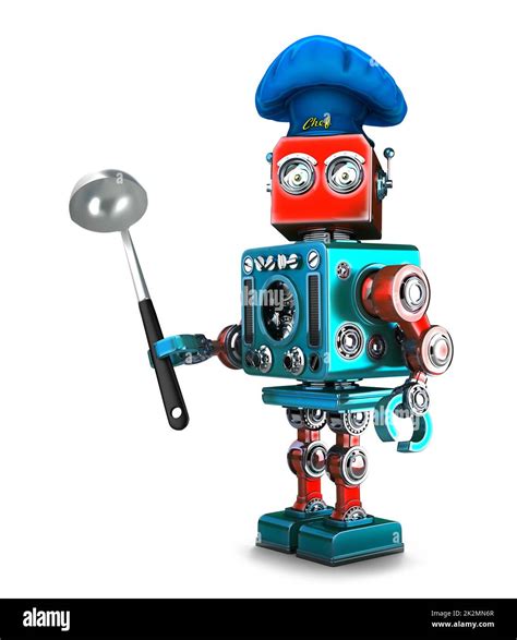 Robot Chef. 3D illustration. Isolated. Contains clipping path Stock ...