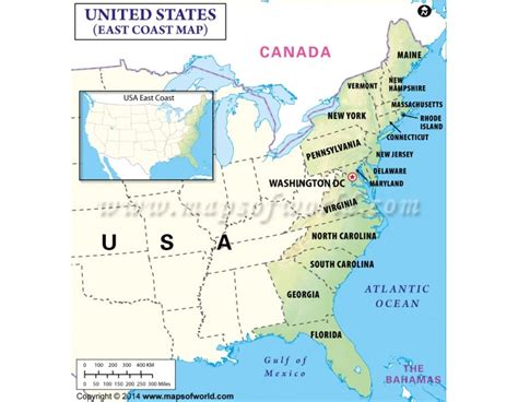USA East Coast Map with States Coast east map usa states eastern america combative ambitious ...