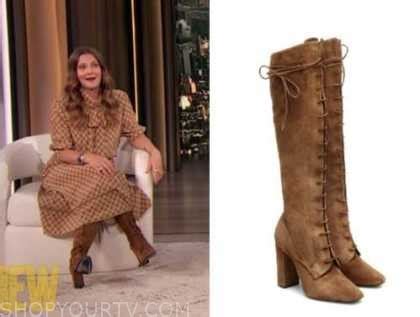 Drew Barrymore Show: September 2020 Drew Barrymore's Brown Suede Lace ...