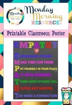 Empathy Classroom Poster by Monday Morning Resources | TpT