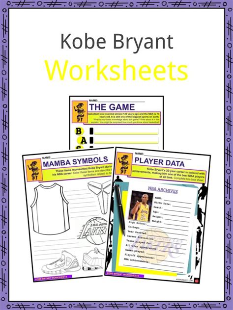 Kobe Bryant Facts, Worksheets, Childhood & Career For Kids