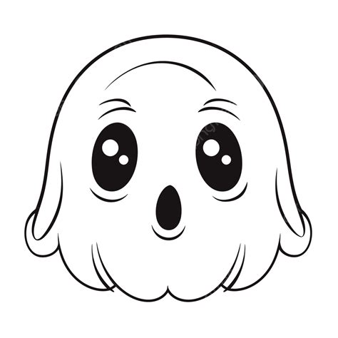 Cartoon Ghost Face On White Background Outline Sketch Drawing Vector, Cute Ghostface Drawing ...