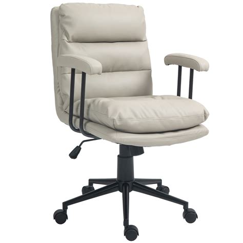 HOMCOM Home Office Chair, PU Leather Computer Desk Chair, Swivel Task ...