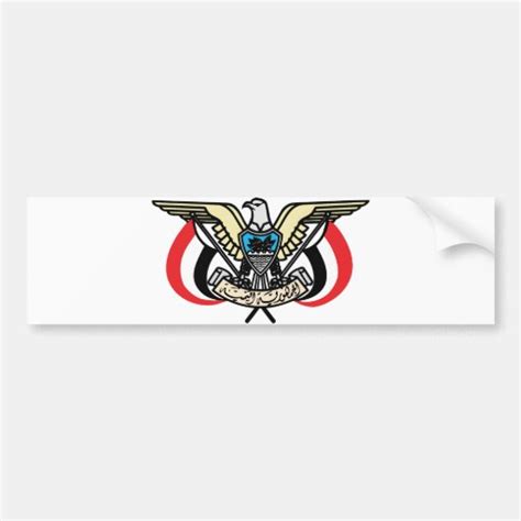 Yemen Official Coat Of Arms Heraldry Symbol Bumper Sticker | Zazzle