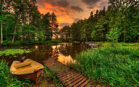 Hintergrundbilder : 2560x1600 px, Boote, Wald, Landschaft, Fluss, Sonnenuntergang 2560x1600 ...