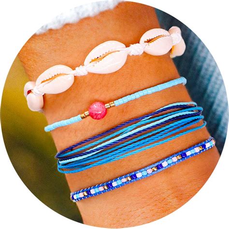 TOOPNK Vsco String Ankle Bracelets for Teen Girls, Handmade Braided ...