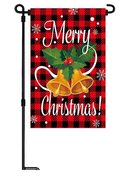 BUNDLE OF 2 Christmas Garden Flag Double Sided, Merry Christmas Red ...