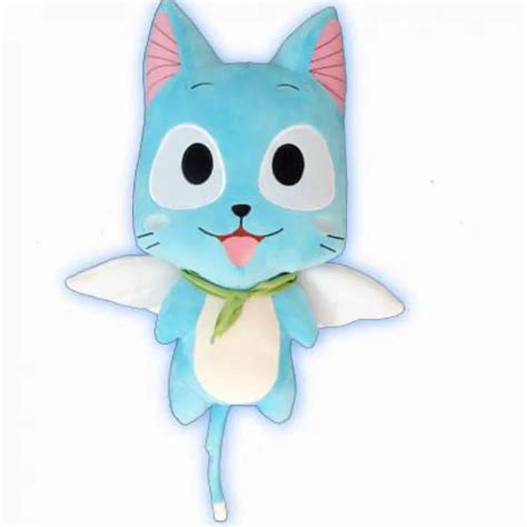 Anime Fairy Tail Happy Plush Toy Kawaii Happy Blue Cat Soft Stuffed ...