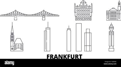 Germany, Frankfurt line travel skyline set. Germany, Frankfurt outline city vector illustration ...