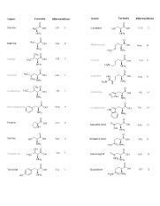 Amino Acid Table for Quiz 1.pdf - | Course Hero