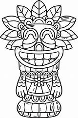 Totem Pole Coloring Page Sketch sketch template
