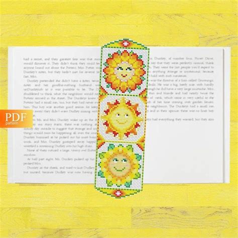 Bookmark cross stitch pattern PDF Sunflower Sun Flower | Etsy | Cross stitch patterns, Cute ...