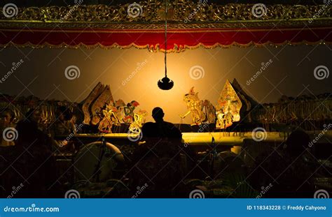 YOGYAKARTA, May 1st 2018: Stage Performance of Wayang Kulit, Traditional Art of Indonesia ...