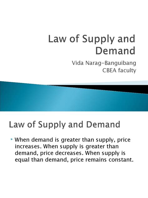 Law of Supply and Demand | PDF