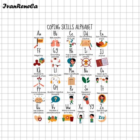 Coping Skills Alphabet Png, ABC Coping Skills, Grounding Exercises for ...