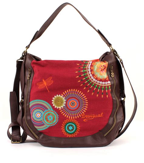 DESIGUAL+BOLS+CUT BAG ROMBO LIBELULA+Bag+Shoulder bag+Women+Brown+NEW