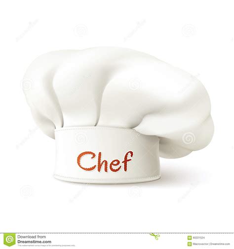 Chef Hat Realistic stock vector. Illustration of professional - 60221524