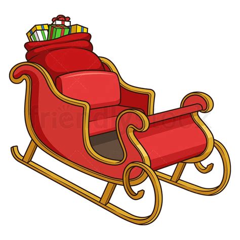 Cartoon Santa Claus Sleigh Cartoon Vector Clipart - FriendlyStock