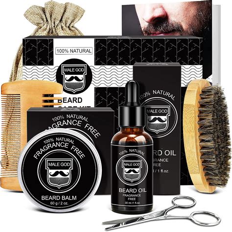 Beard Grooming Kit - Beard Growth Kit with Beard Oil Growth, Beard Balm ...